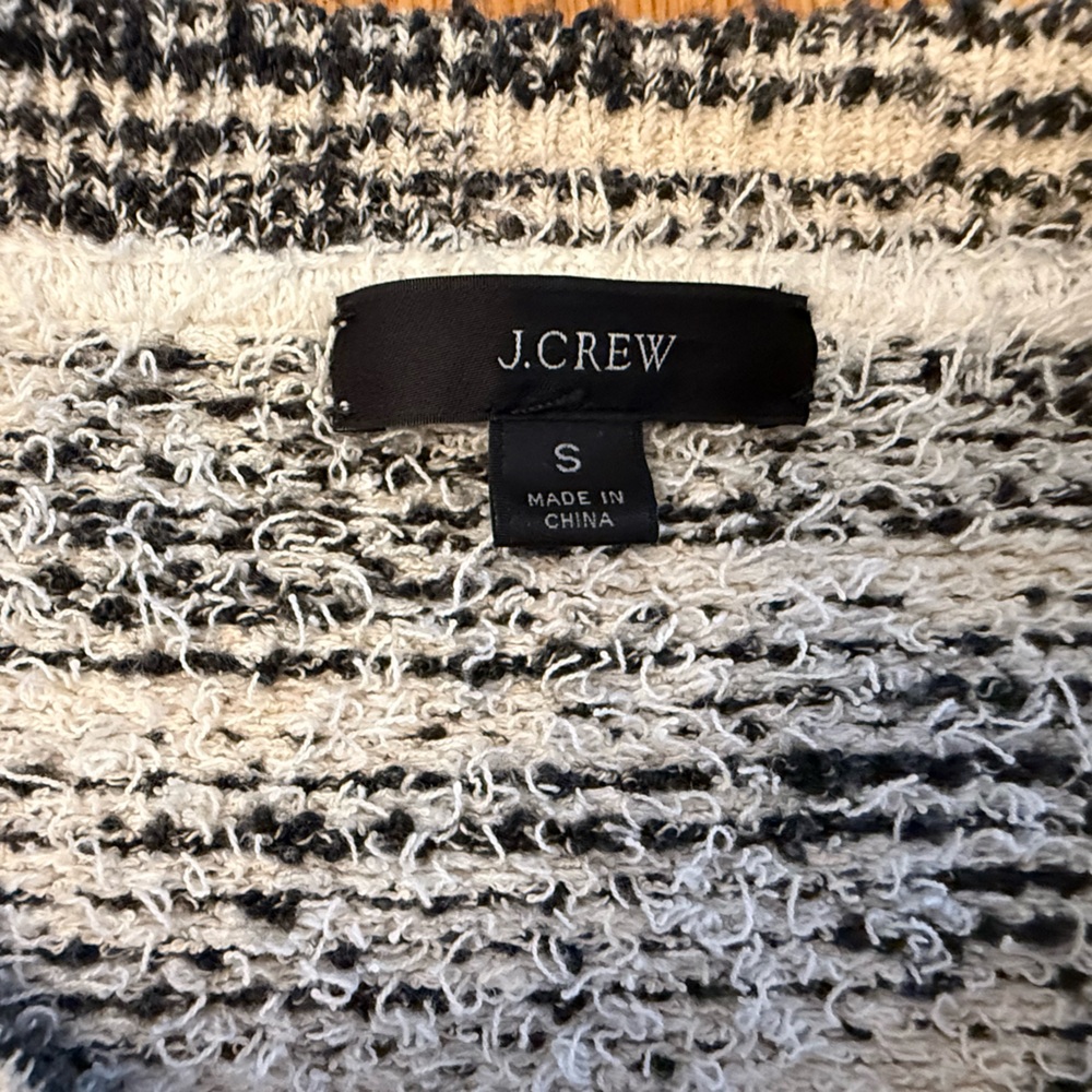 J. Crew Space Dyed Cream and Black Cardigan Classic Quiet Luxury Small - Picture 3 of 10